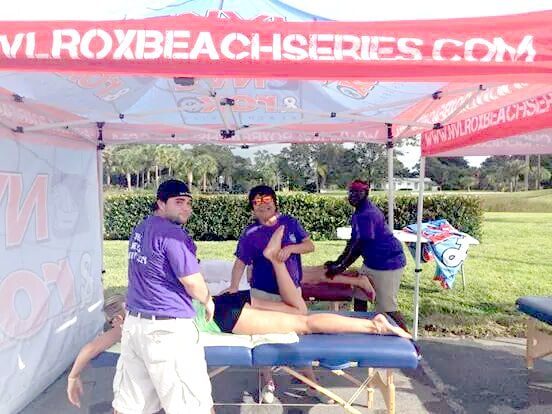 Port St. Lucie Massage Therapy Students Work with the National Beach Volleyball Players