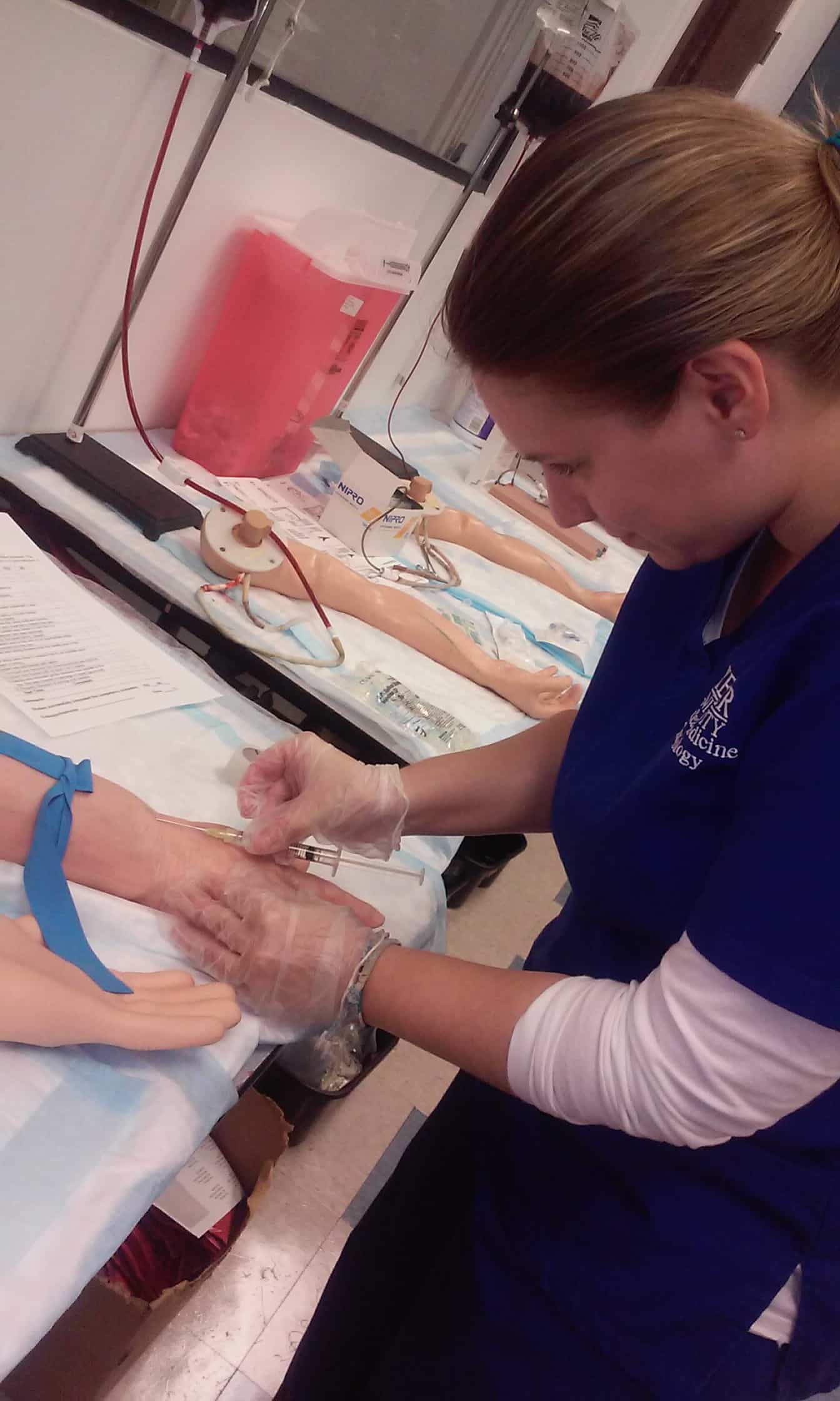 Nuclear Medicine Technology Students Practice Catheter Placement and Injection