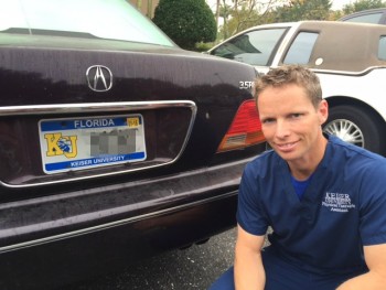 Plate on car of PTA student Jan. 2015 pixelated