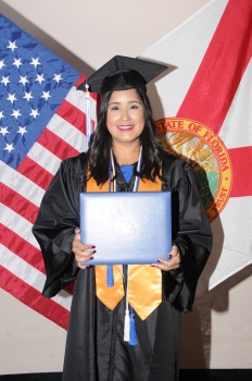 Iliana Ardila with diploma