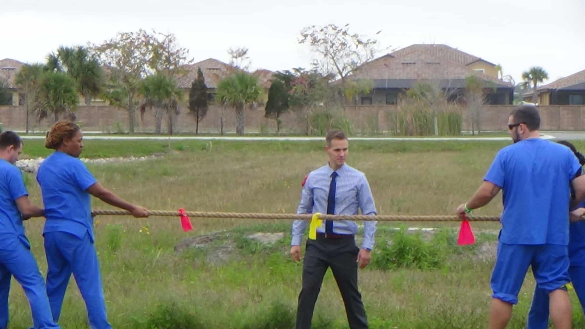 Fort Myers Occupational Therapy Assistant Students Play Tug Of War