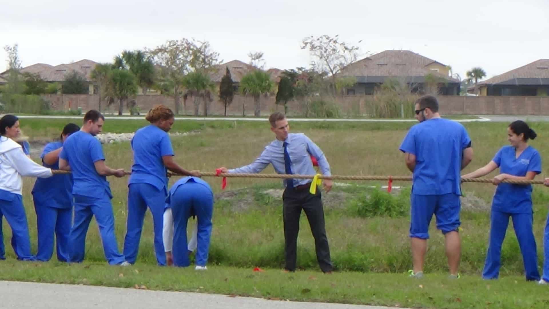 Fort Myers Occupational Therapy Assistant Students Play Tug Of War Keiser University