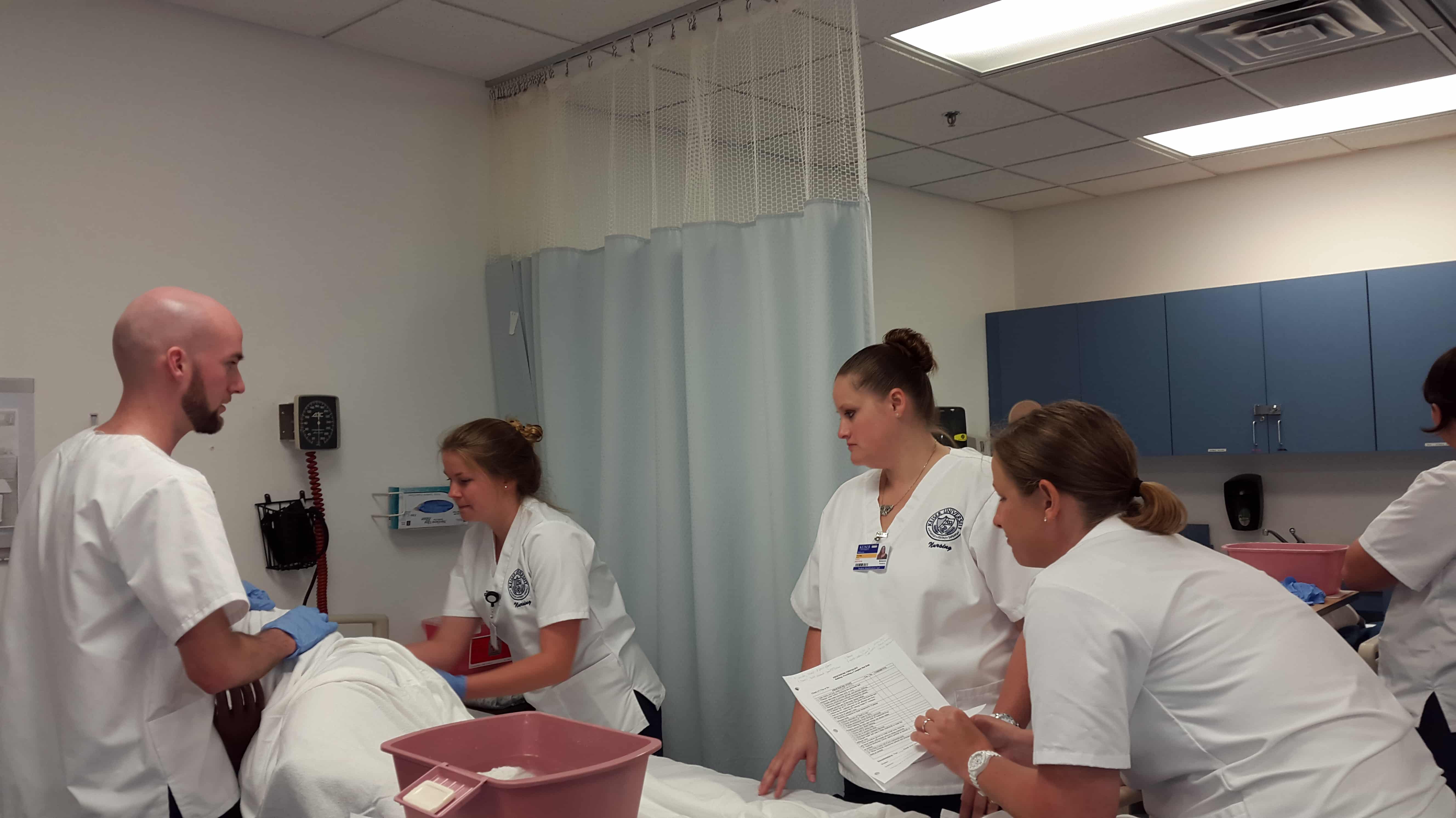 Nursing Students at the Melbourne Campus Practice Personal Care Skills