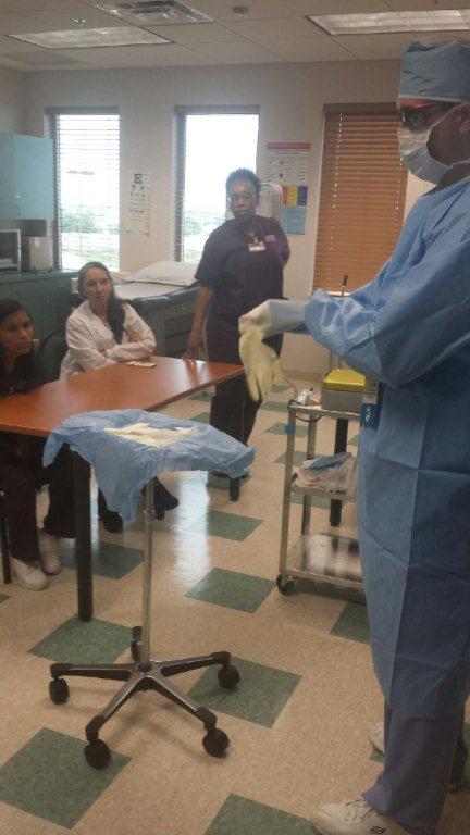 Medical Assisting and Surgical Technician Students learn about Surgical Asepsis Procedures at the Tampa Campus