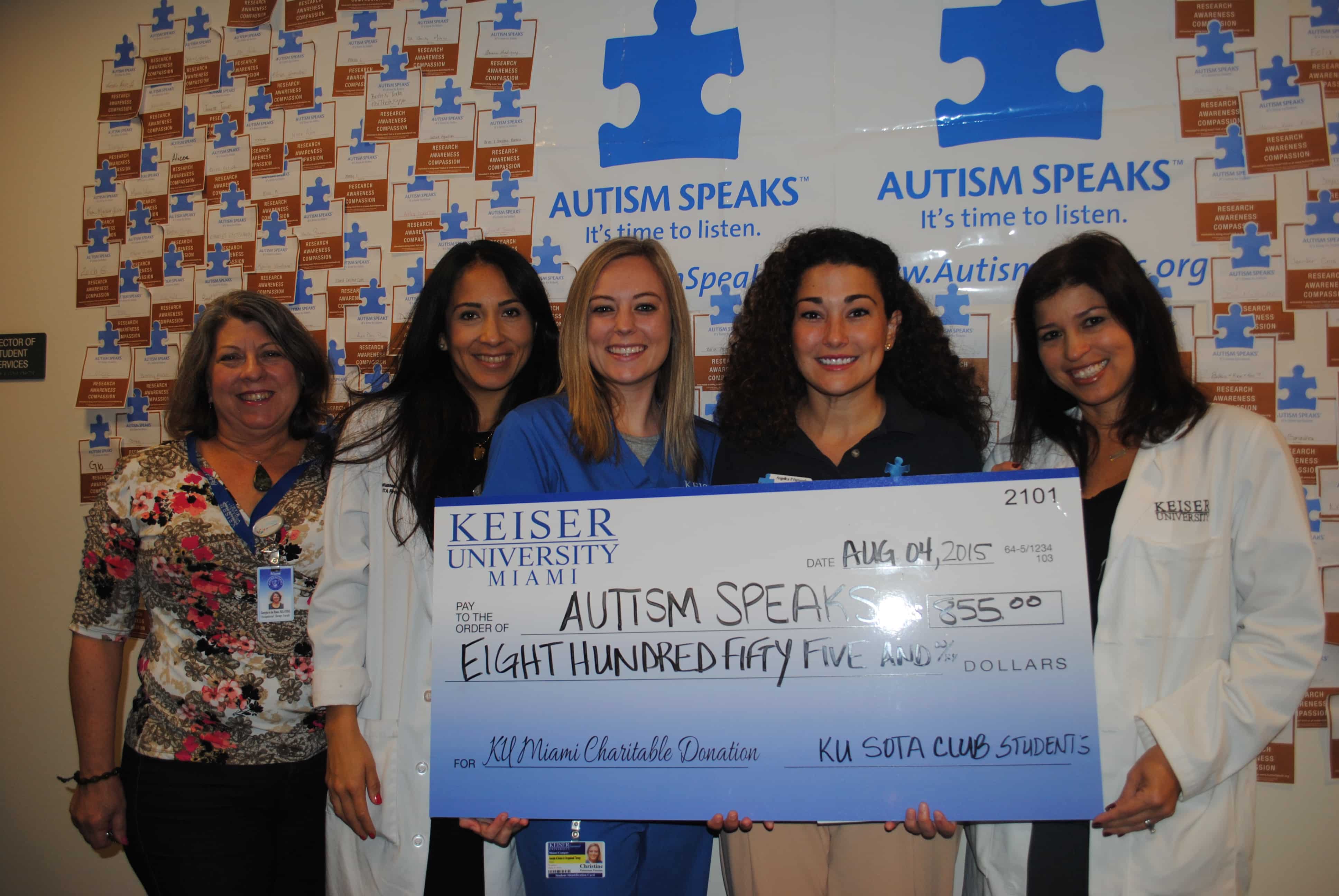 student occupational therapy assistant club raised money for autism autism speaks careers