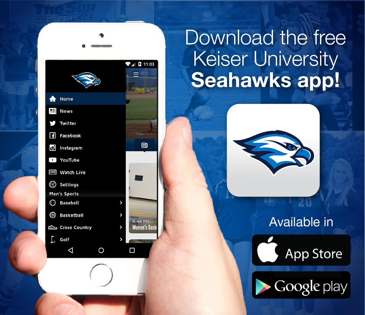 Download the FREE Keiser University Seahawks app