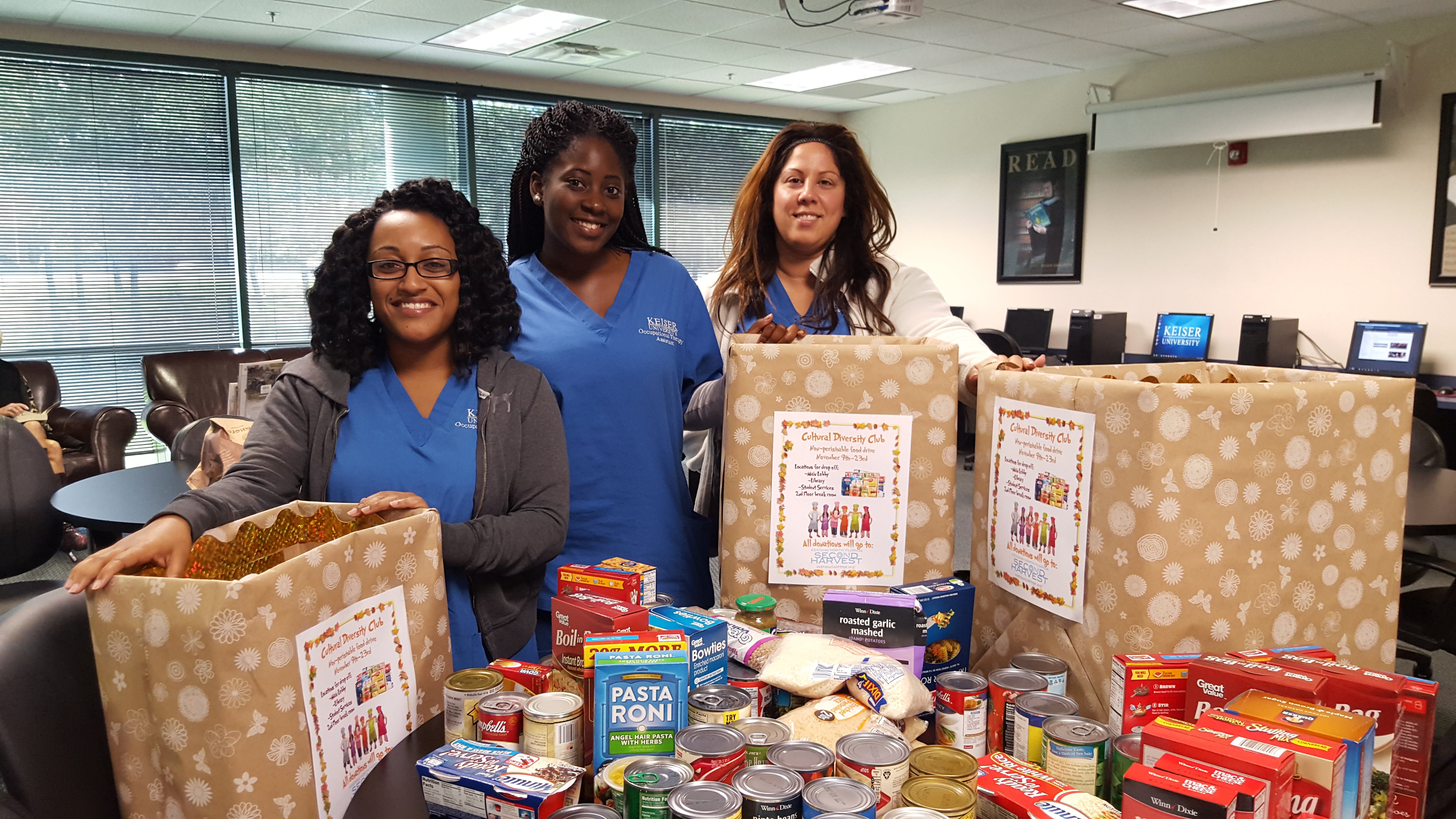 The Cultural Diversity Club in Jacksonville Donated Food to Local Shelter