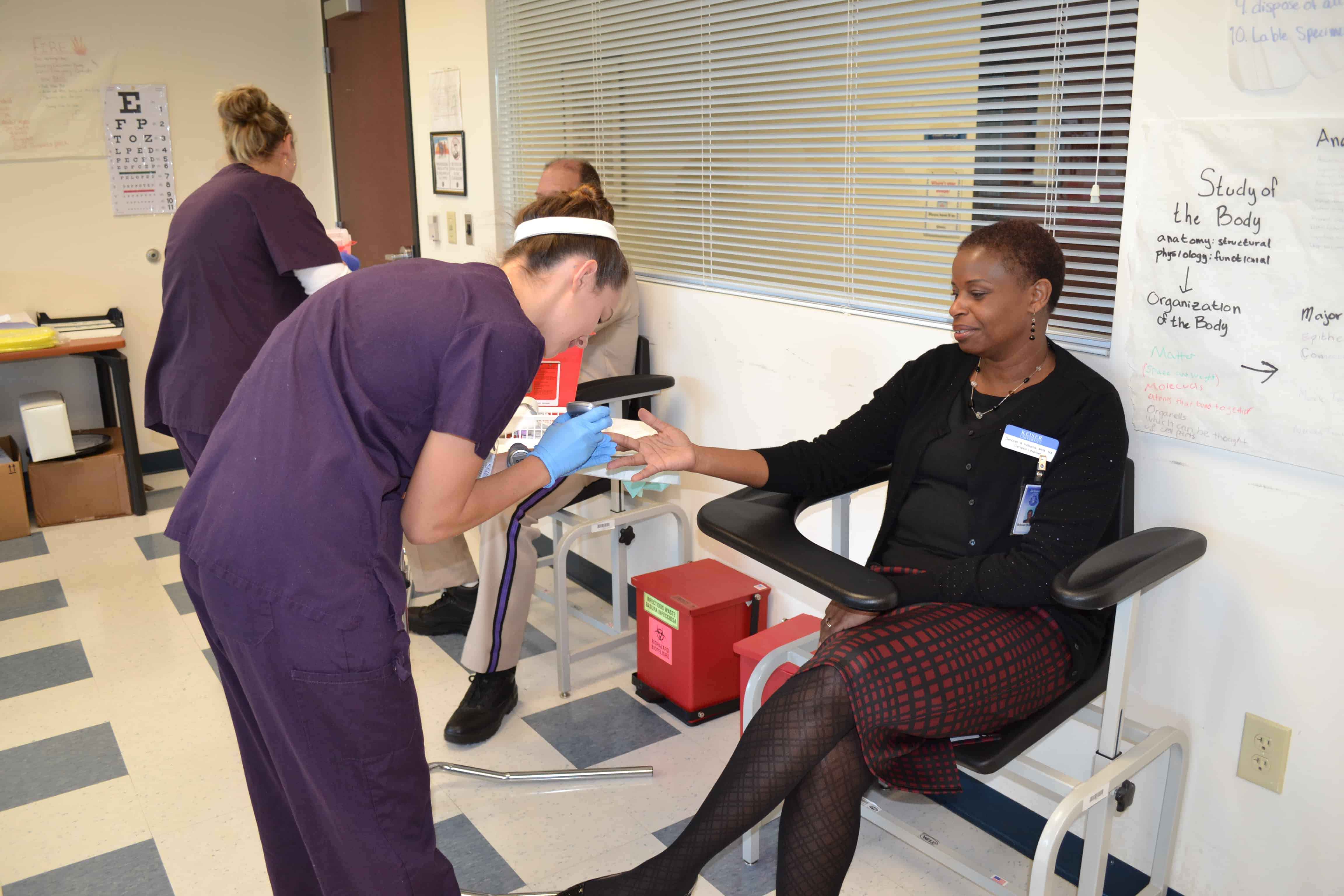 Medical Assisting Students in Jacksonville Perform Blood Glucose Tests