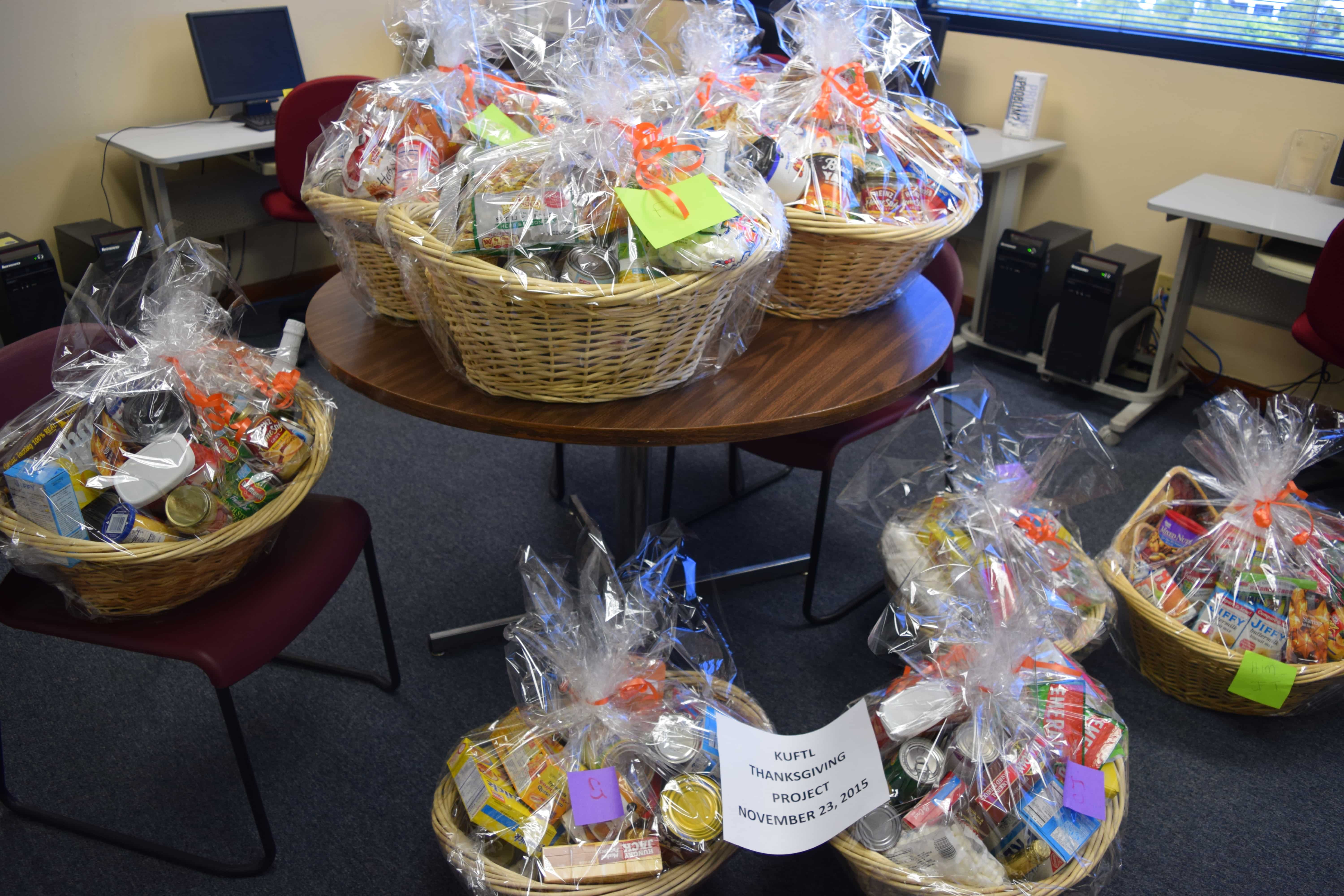 The Ft. Lauderdale Campus Created Baskets for Thanksgiving