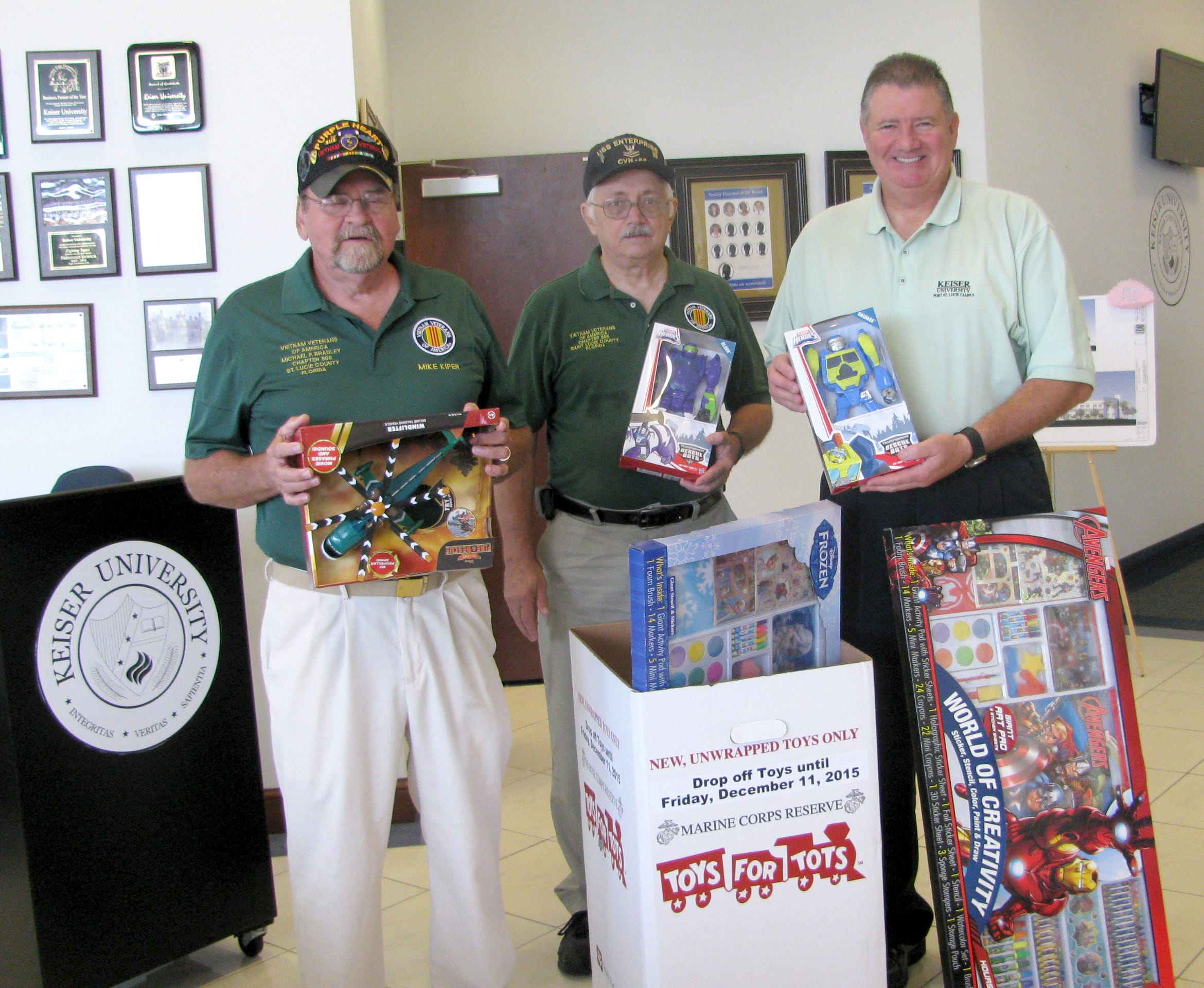 Local Vietnam Vets Donate Toys to the Port St. Lucie Campus Toy Drive for Toys for Tots