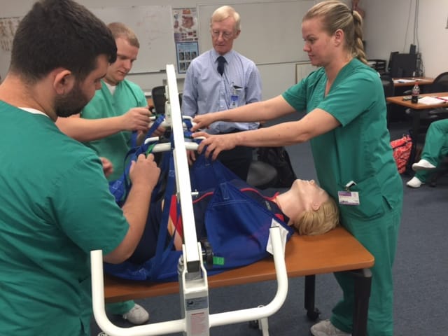 Radiation Therapy Students in Melbourne Use the Hoyer Lift