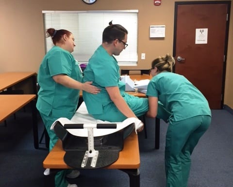 Radiation Therapy Students in Lakeland Learn Patient Movement Techniques