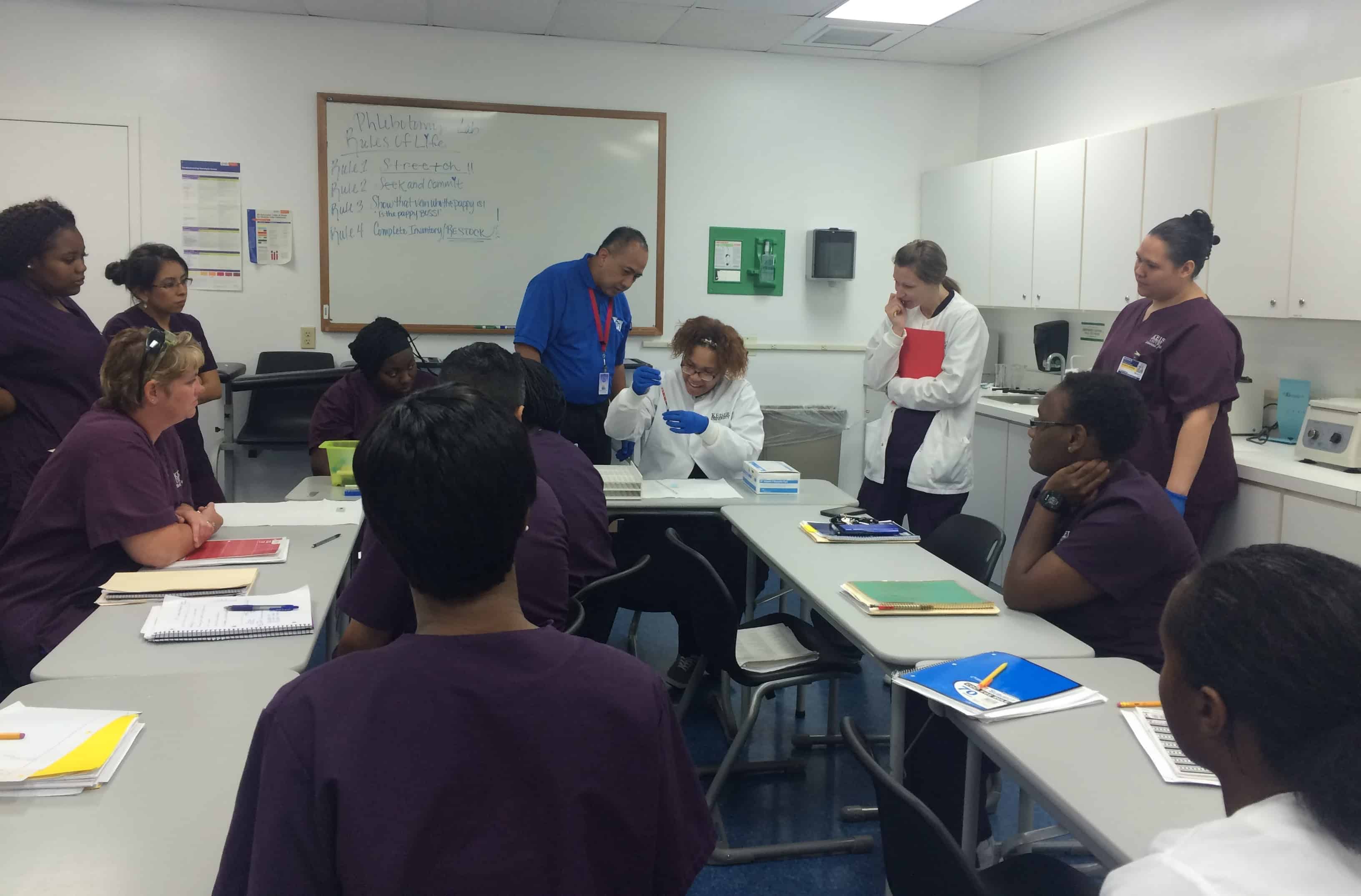 Tallahassee Campus Medical Assistant Students Practice Doing an ESR