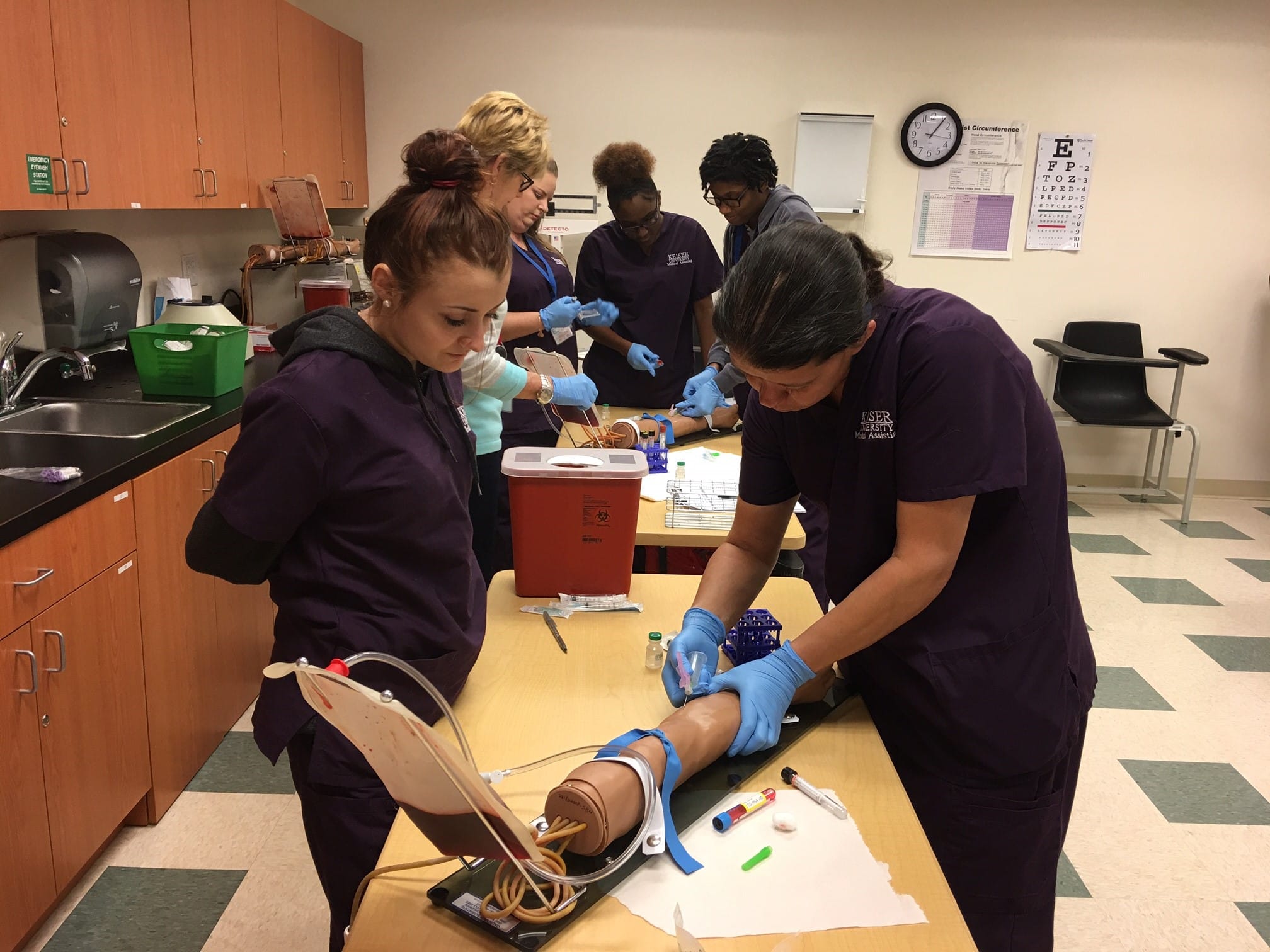 Medical Assisting Students Study Phlebotomy