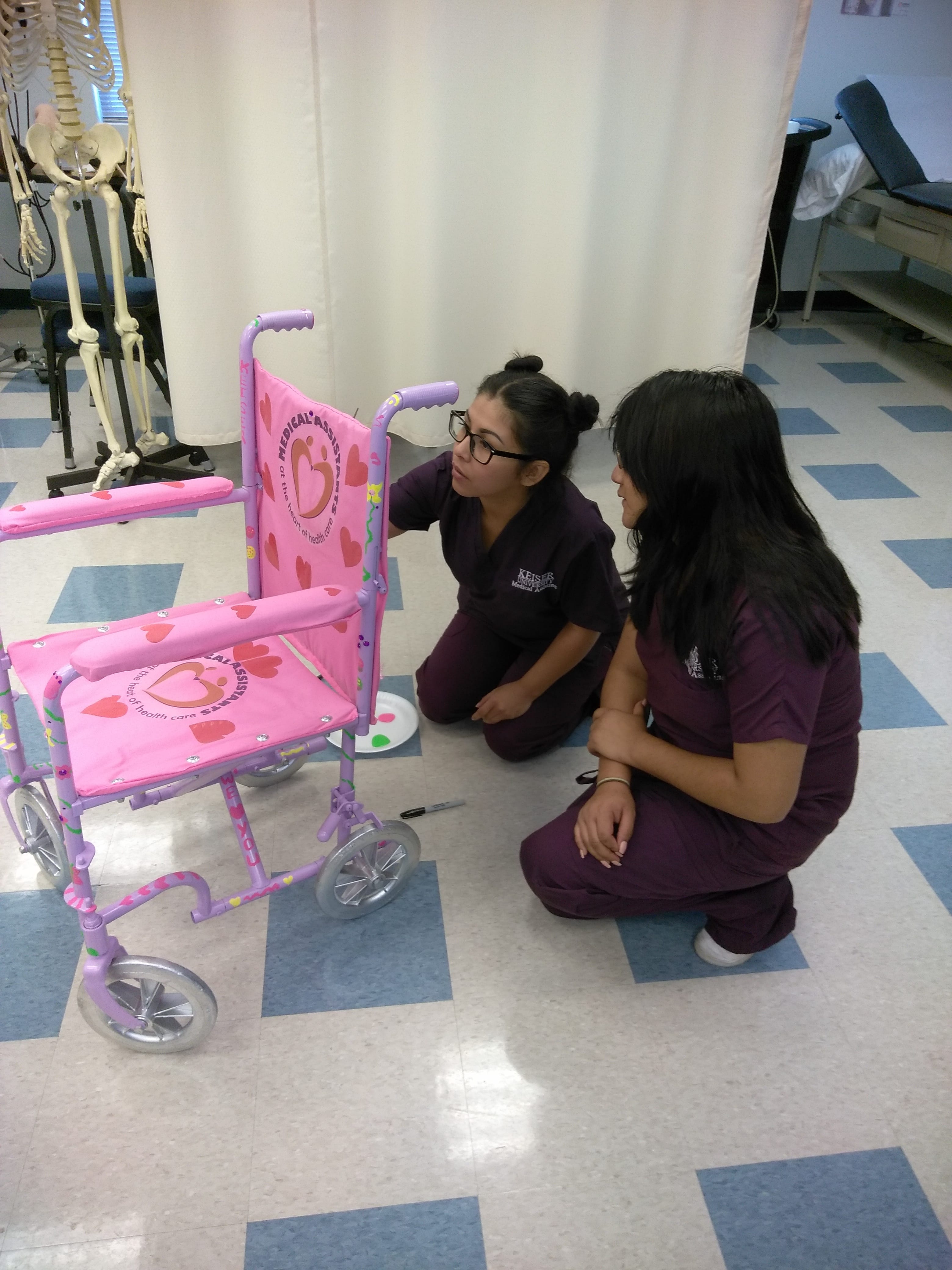 Medical Assisting Class Decorates Wheelchair for Good Cause in Fort Myers 