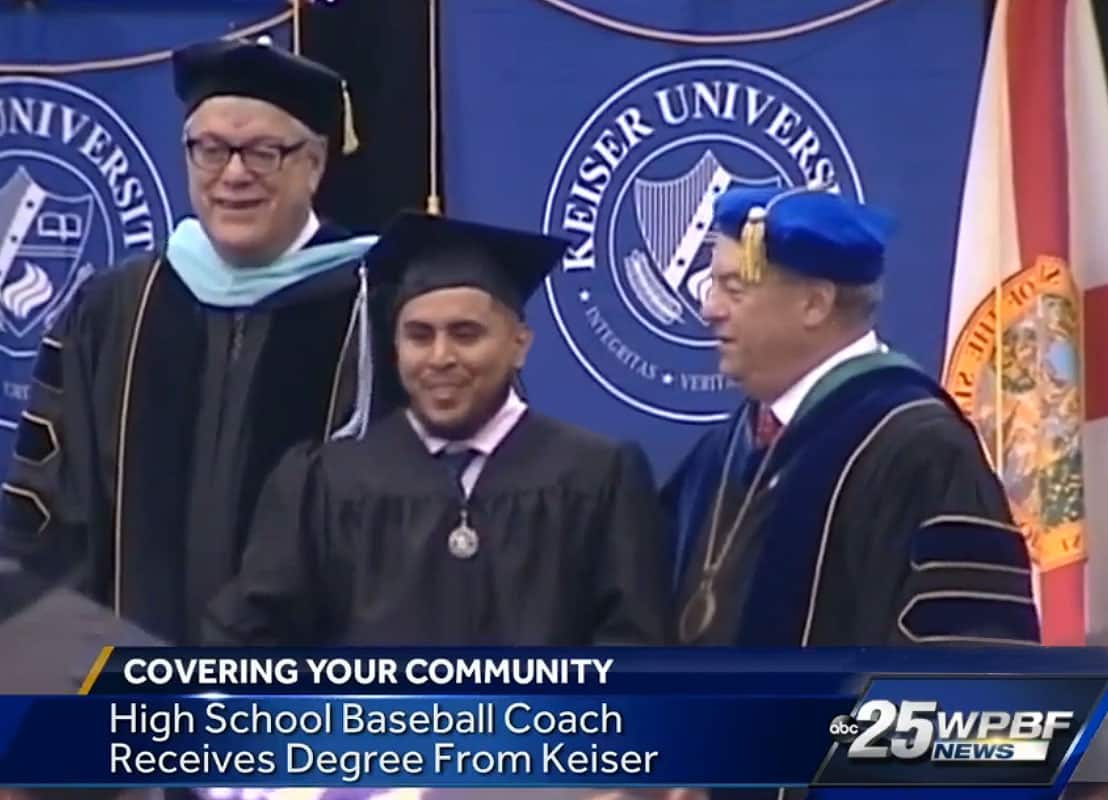 Baseball Coach Inspires Players as He Earns Keiser University Degree