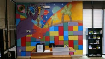 H S Library Mural May 2017 1 - Local High School Art Students Paint Murals In New Port Richey Campus Library - Community News