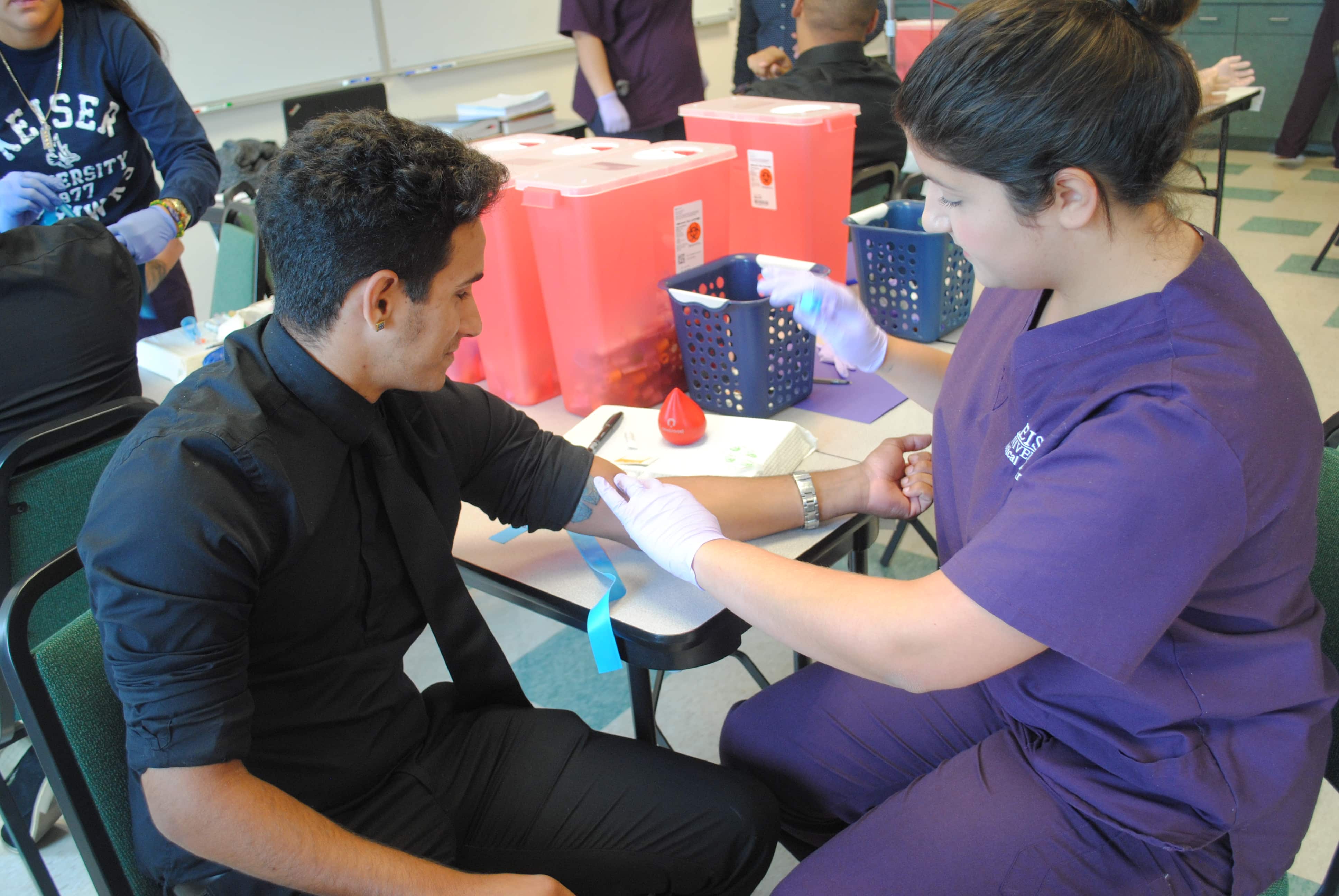 Miami Medical Assisting Students Practice Phlebotomy Keiser University