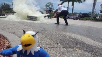 Skylar Fire 2 - Skylar Assists...causes?...fire Extinguisher Training At Fort Myers - Seahawk Nation