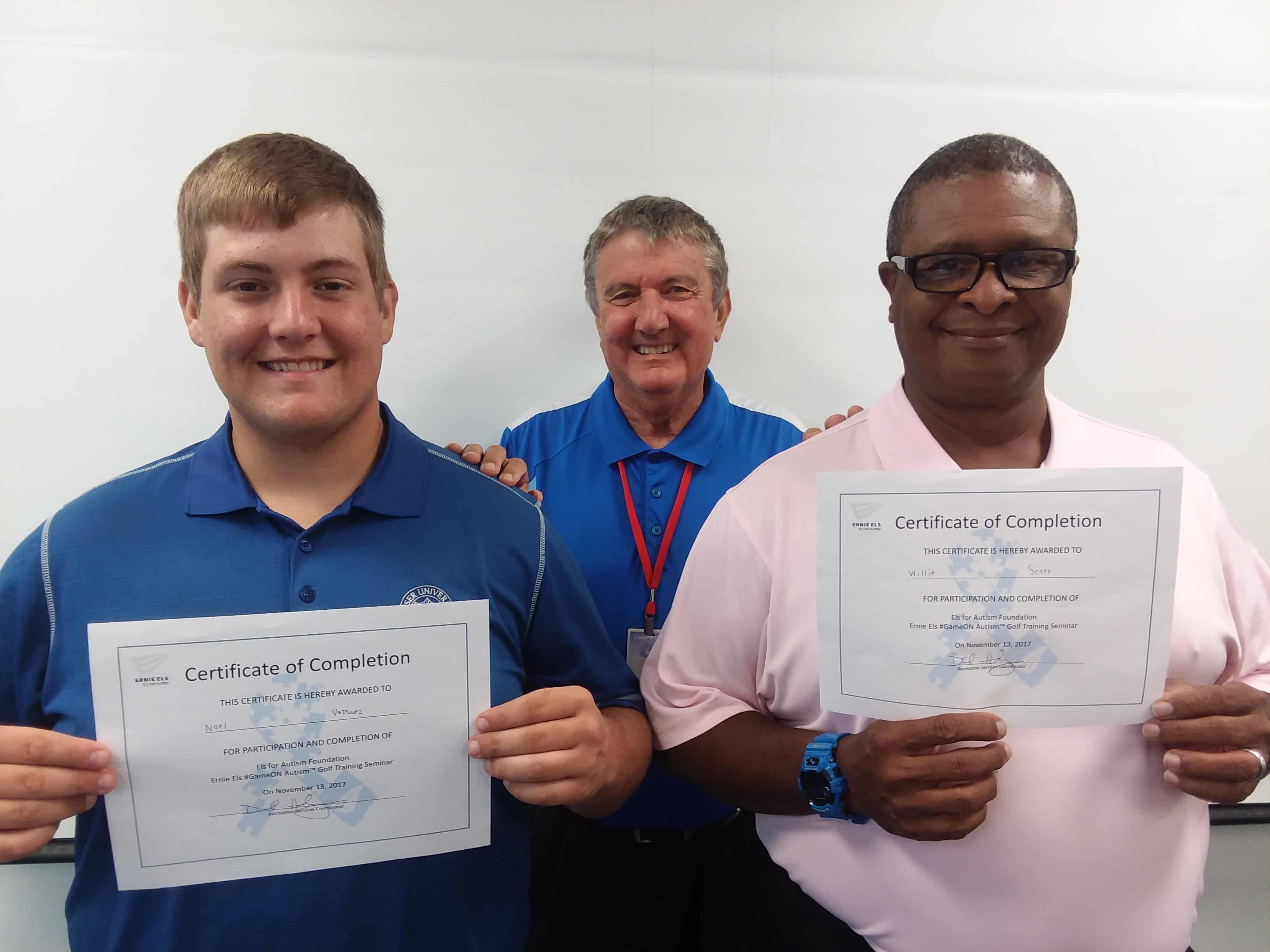 College of Golf Students Achieve Ernie Els ‘GameOn Autism’ Certifications