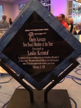 Leslie Kristof Boys And Girls Club Award A 2 2018 - Ku Pt. St. Lucie Campus President Honored As "new Board Member Of The Year" - Seahawk Nation