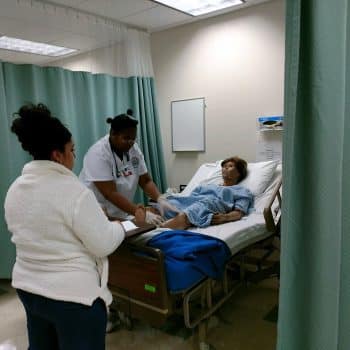 PTA and Nursing Students train on Effective Patient Care Skills