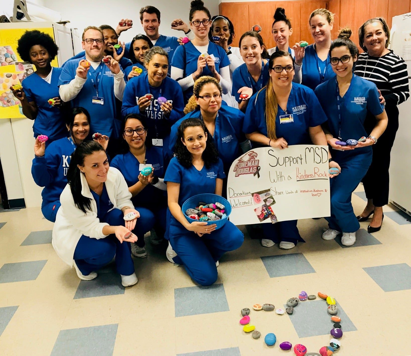 KU Fort Lauderdale Students Create Kindness Rocks in Support of MSD Students