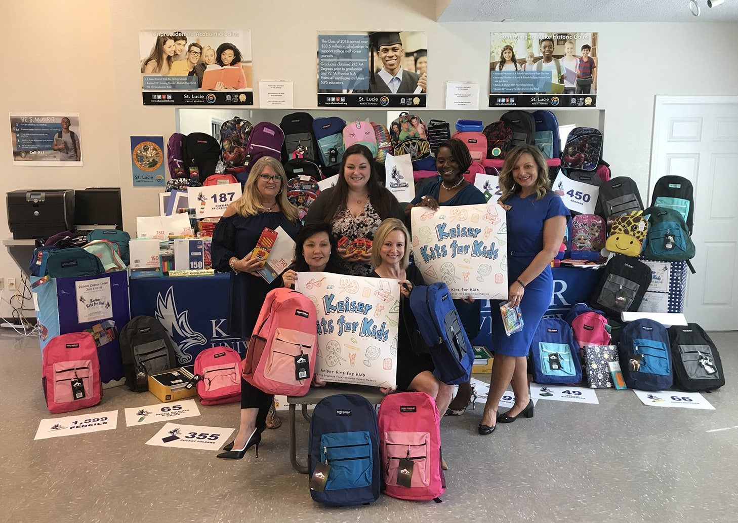 Keiser University’s Port St. Lucie Campus School Supply Drive Benefits School District’s Homeless Students