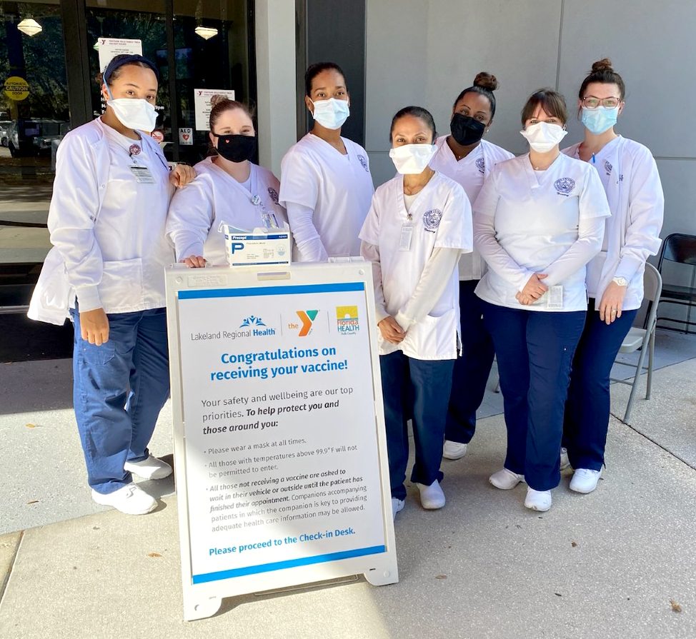 Keiser University nursing students assist with vaccine distribution at Lakeland Regional Hospital