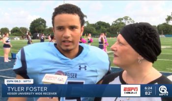 Keiser University Football Players Honor Loved Ones On The Field - Breast Cancer Awareness: Seahawk Football Team Members Honor Loved Ones On The Field - Featured Articles Keiser University Football Players Honor Loved Ones on the Field