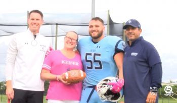 Keiser University Football Players Honor Loved Ones On The Field - Breast Cancer Awareness: Seahawk Football Team Members Honor Loved Ones On The Field - Featured Articles Keiser University Football Players Honor Loved Ones on the Field