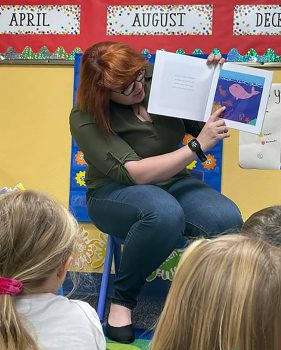 Nursing Student Lisa Scharnagl Reads Her Book to Children 