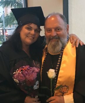 Tom Buzzerd Congratulates His Wife Teresa As She Earns Her Bachelor 039 S Degree In 2018 - Motorcycle-loving Couple To Graduate College Together With Keiser University Doctoral Degrees - Graduate Spotlight Tom Buzzerd congratulates his wife Teresa as she earns her bachelor's degree in 2018.