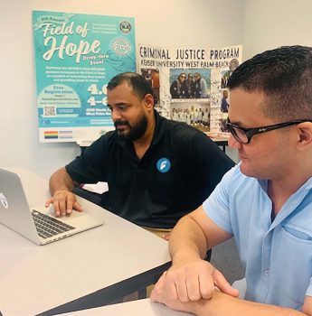 Keiser University Graduate Kevin Buchanan Left With Jaafar Keraoui - Criminal Justice Program Alumnus Assists Those With Mental Health And Substance Abuse Issues - Graduate Spotlight Keiser University Graduate Kevin Buchanan Left With Jaafar Keraoui - Criminal Justice Program Alumnus Assists Those With Mental Health And Substance Abuse Issues - Graduate Spotlight