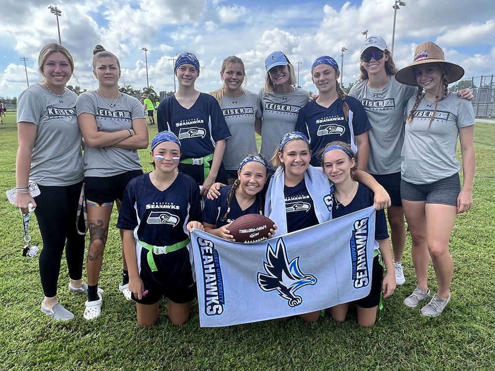 Students Volunteer with Keiser University Academic Leader Who Serves as Flag Football “Team Mom”