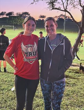 Keiser University Professor Jamie Teman Right With Her Daughter Peyton - Keiser University Professor And Players Enjoy Healthy Rivalry To Support Cancer Research - Keiser University Flagship