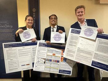 Kelsey Barton Nicolas Nyblom And Haakon Johansen Syrrist Display Their Findings - Keiser University Learners Gain Insights As Part Of International Research Collaboration - Keiser University Flagship