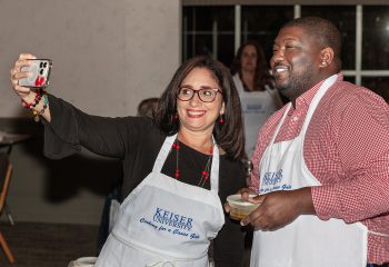 Sylma Priegues And Garrett Pristley Of Buffalo Lodging Associates Enjoy A Selfie - Cooking For A Cause Gala Is A Delicious Success - Seahawk Nation