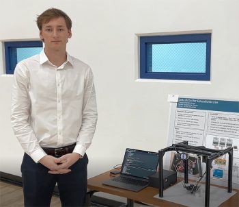 Flagship Senior Theodor Myklebusthaug And His Delta Robot For Educational Use Lower Res 4 24 - Valedictorian Unveils Educational Robot As Part Of Research Symposium - Graduate Spotlight