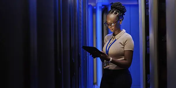 Cloud and computing technology student coding and managing cloud-based applications