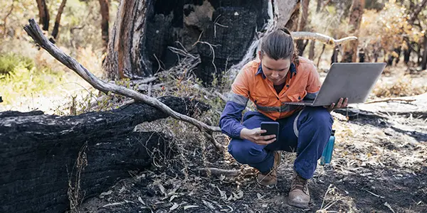 Fire science student training in firefighting techniques and safety protocols