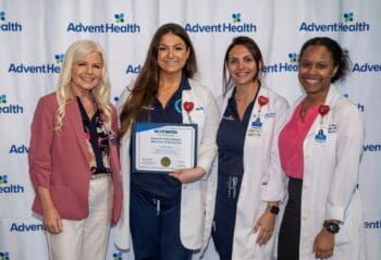 Sydney Nau receives her Assistant Nurse Manager certificate during a recognition ceremony.