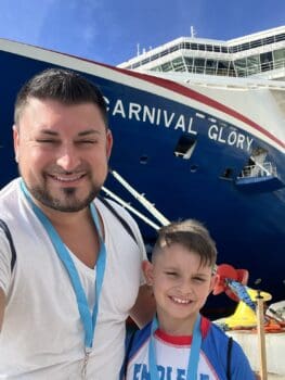 Chris Zwicker with his son
