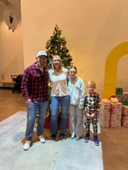 Jonathon Kline with his wife and children