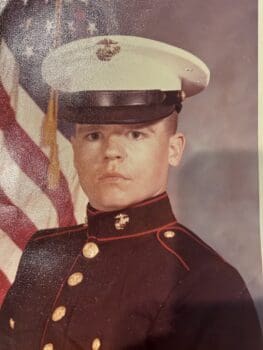 John Stuart in his U.S. Marine Corps dress uniform.
