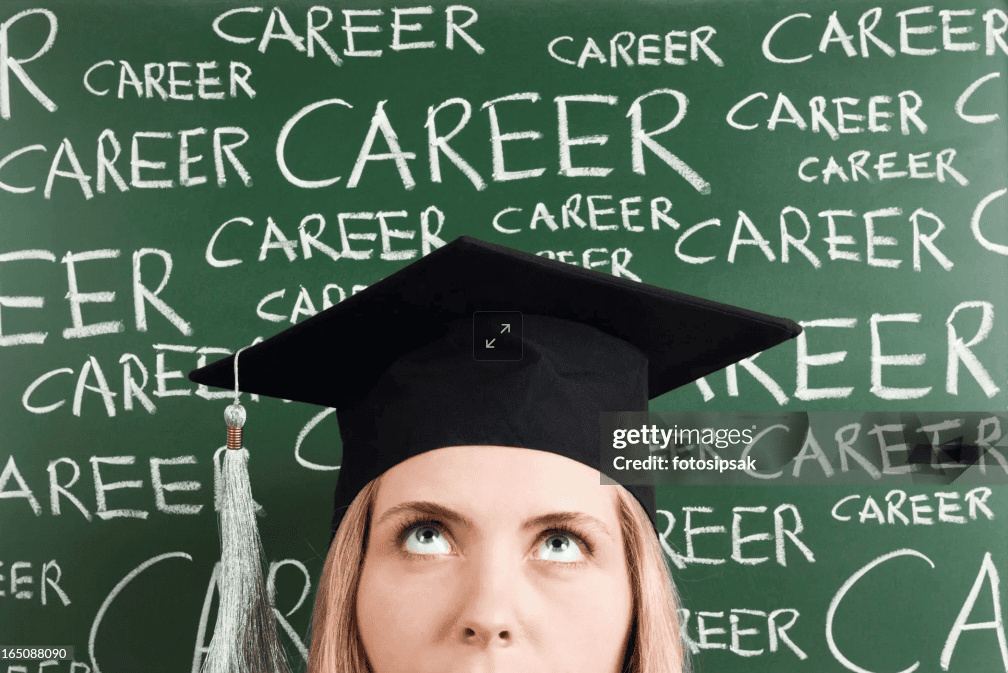 Female college graduate wondering about a career