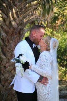 Jonathon Kline and his wife on their wedding day