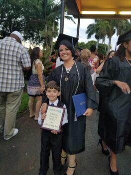 Iralis Carro at a graduation ceremony