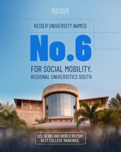 Keiser University ranks No. 6 regionally for social mobility in U.S. News & World Report 2027 Best Colleges Rankings